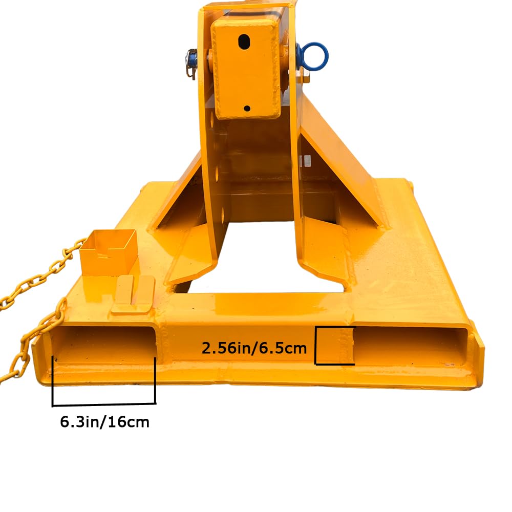 EQCOTWEA Adjustable Forklift Jib Boom Crane, 84-144inches Telescopic Boom Mobile Lifting Attachment, 0-75° Adjustable Tilt, 3T/6600LB Capacity, Forklift Extension Towing Handling Equipment