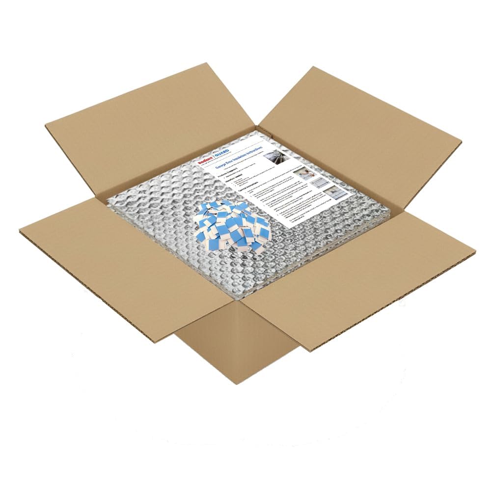 RadiantGUARD Garage Door Insulation Kit (Pre-Cut 16 Panels) Lightweight Reflective Insulation DIY Easy to Install Fits 2-Car Garage Doors 8-FT by 16-FT Radiant Barrier Technology