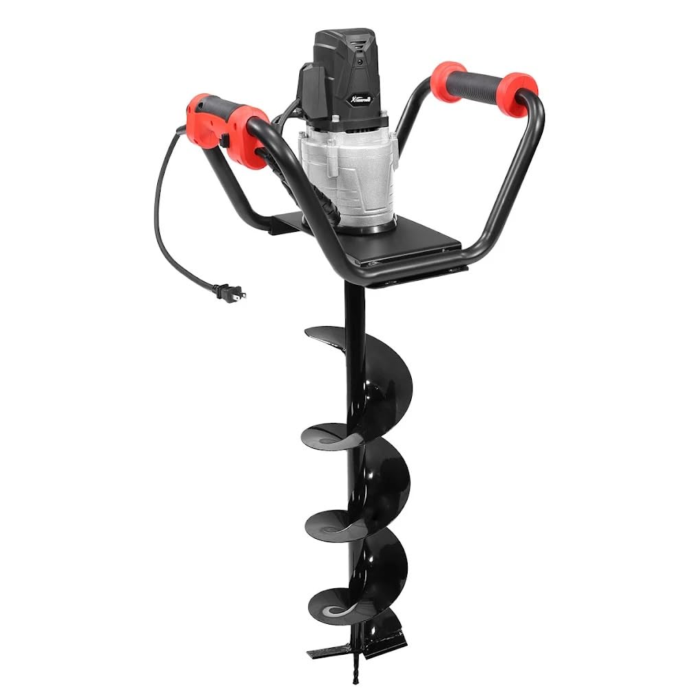 XtremepowerUS 1500W Electric Post Hole Digger Earth Auger with Reverse Function Dig Hole Fence Post Hole Digging, Tree Planting Include 6" Digging Auger Bit, 3/4" Shaft