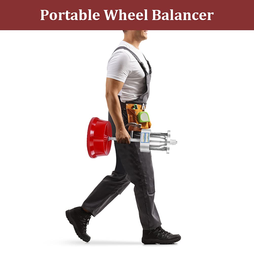 Portable Bubble Wheel Balancer, Heavy Duty Professional Tire Rim Balancing Machine Hubs Wheel Tire Balancer Bubble Level Heavy Duty Rim for Automotive Cars Trucks