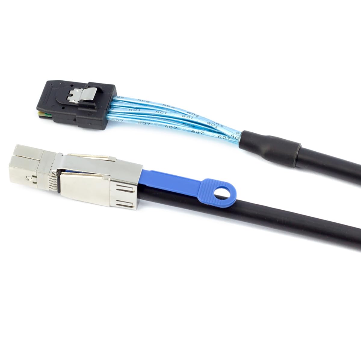 SFF-8644 SFF-8087 12Gbps 28AWG 10 (1M) Mini SAS HD with IC to Server Stacking Cable High Speed Ohm Data Cable, Black