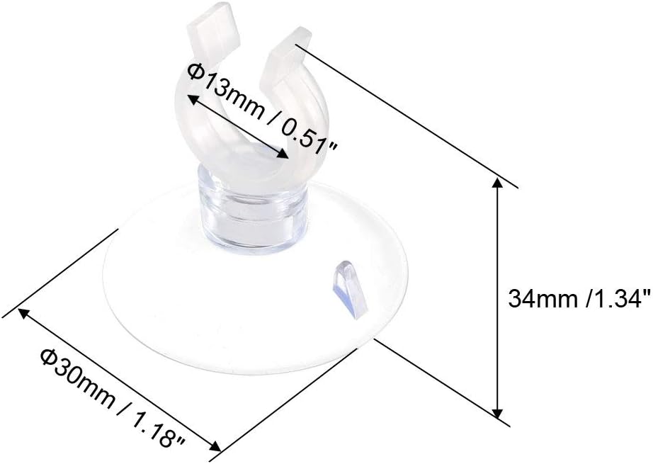 Uxcell Aquarium Suction Cup Clips - Airline Tube Holders for Fish Tank | Clear 13mm, 20 Pcs