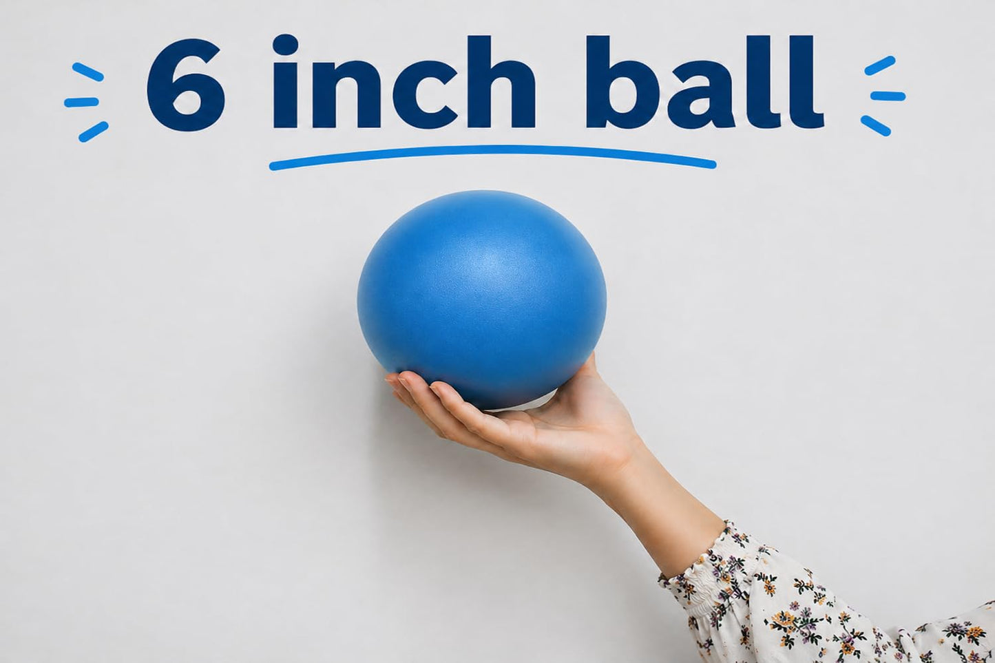 CIZEBO Small Exercise Ball Between Knees, 6 inch Pilates Ball with Needle Pump, Mini Yoga Ball for Core Stability Workout Fitness, Blue