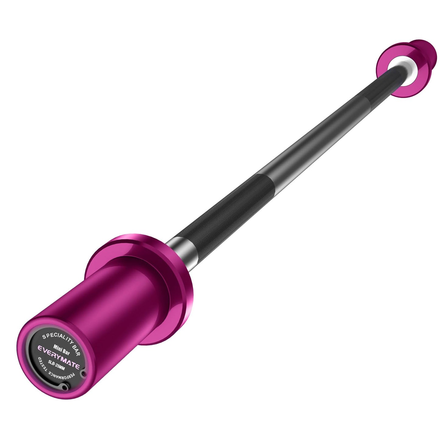 EVERYMATE 5LB Mini Barbell Bar Beginner Women Kid Barbell Total Body Workout Weighted Bar for Strength Training, for Youth Children New Weightlifting, Purple Sleeves Black Bar