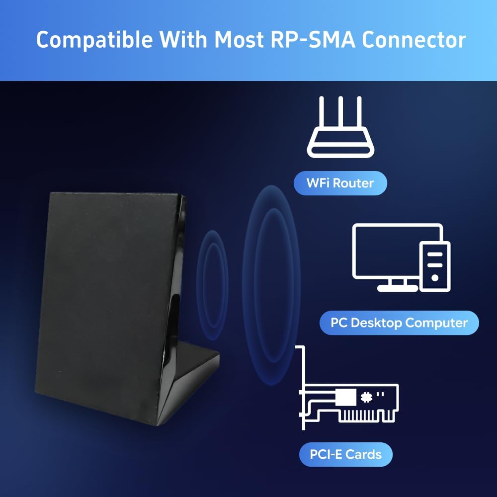 XLQJVPO 2T2R 2.62ft Antenna Dual Band Wi-Fi Moving Antenna with Extension Cable for PC Desktop Computer Motherboard