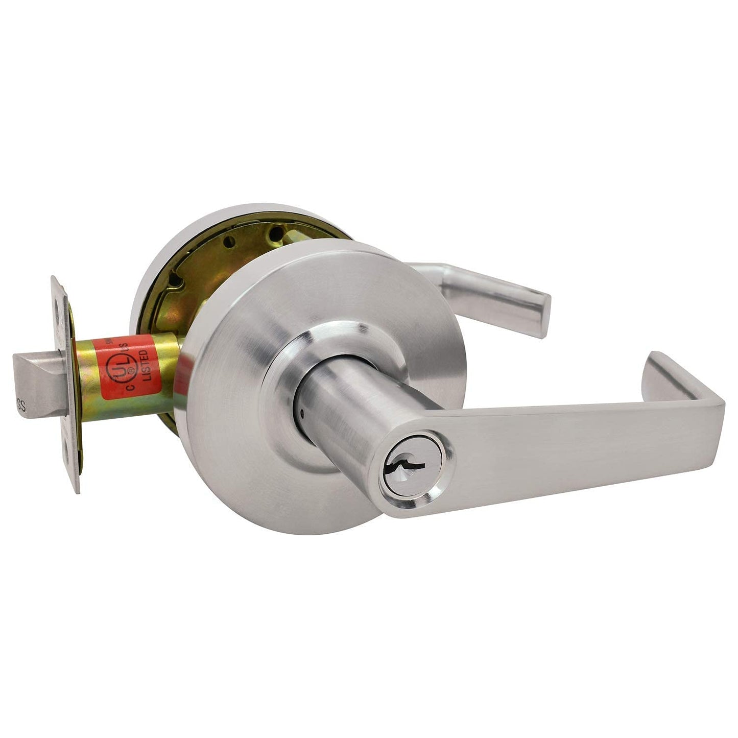 Nuk3y Azure Grade 2 Commercial Duty Cylindrical Lever Lockeset, ADA, UL Rated, Satin Chrome US26D (Entry)