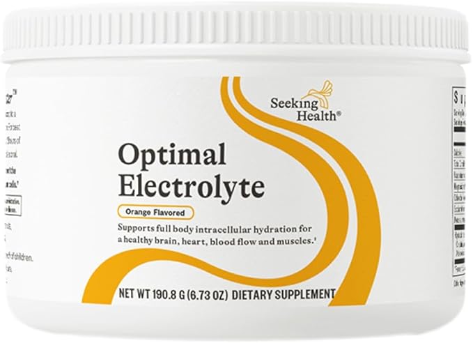 Seeking Health Optimal Electrolyte Powder, Orange Flavor, Healthy Energy and Endurance Support, Promotes Hydration and Healthy Muscles, Vegan and Vegetarian (30 Servings)*