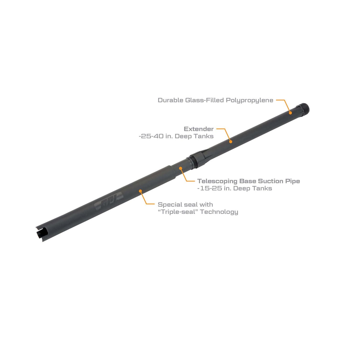 GPI - Telescoping Suction Pipe for Fluid Transfer Pumps, Adjustable 15" to 40", 1" NPT (GPI Genuine Accessory 110241-01)