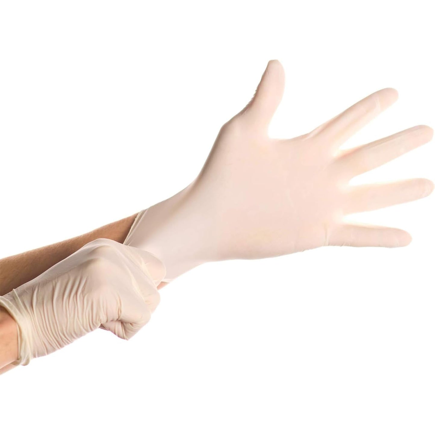 SAFEGUARD Latex Powder Free Gloves, Large, 100 Count (Pack of 1),White