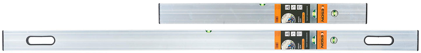 Keson LKS7839 Aluminum Alloy Concrete Screed Level Combination Set with 3 20% Magnified Vials, 39 & 78-Inch, Silver
