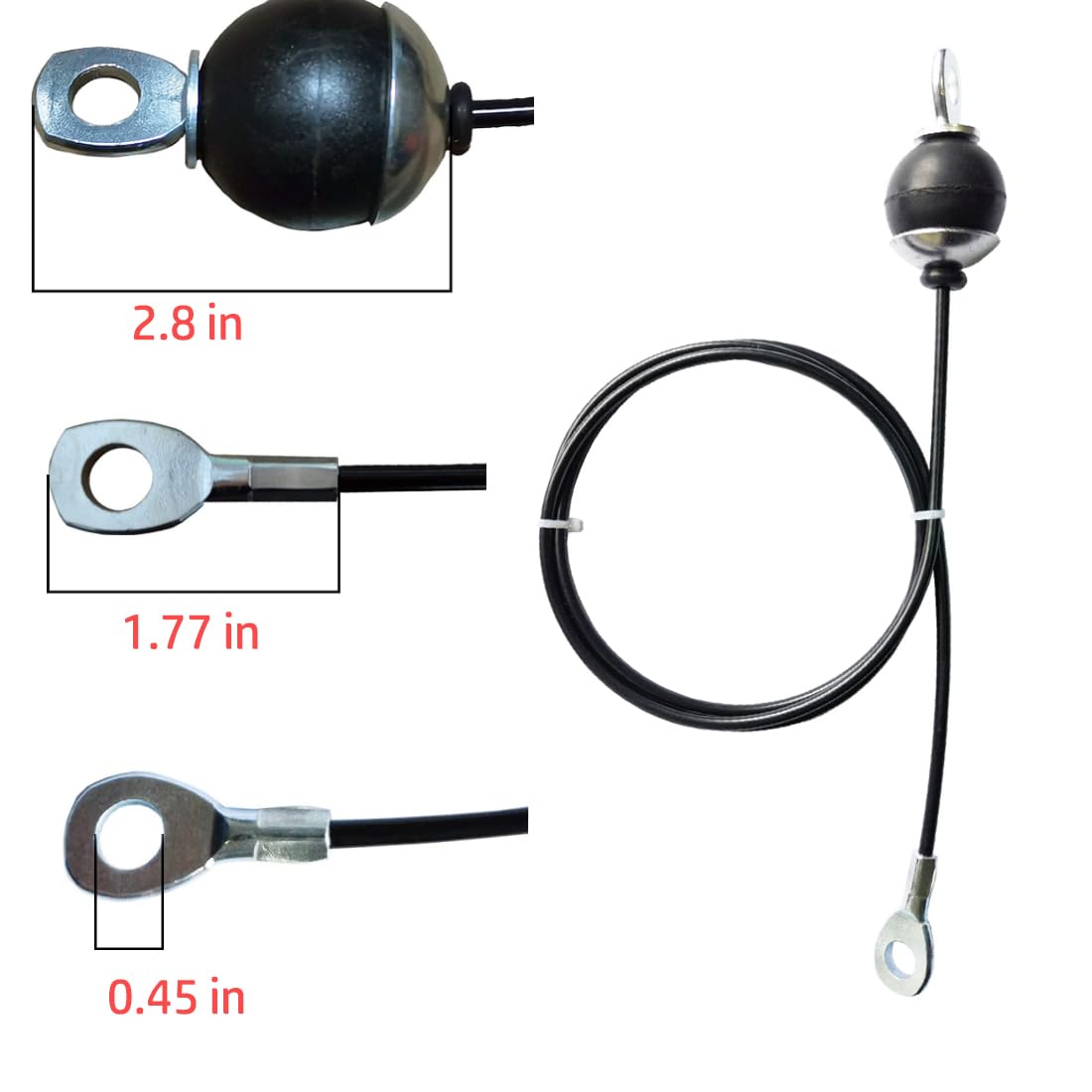 Mi Metty Fitness Gym Replacement Cable Fitness Pulley Cable,Heavy Duty 5mm Steel Wire Rope for Home Gym Cable Pulley Machine Accessories(A-Cable, 118")