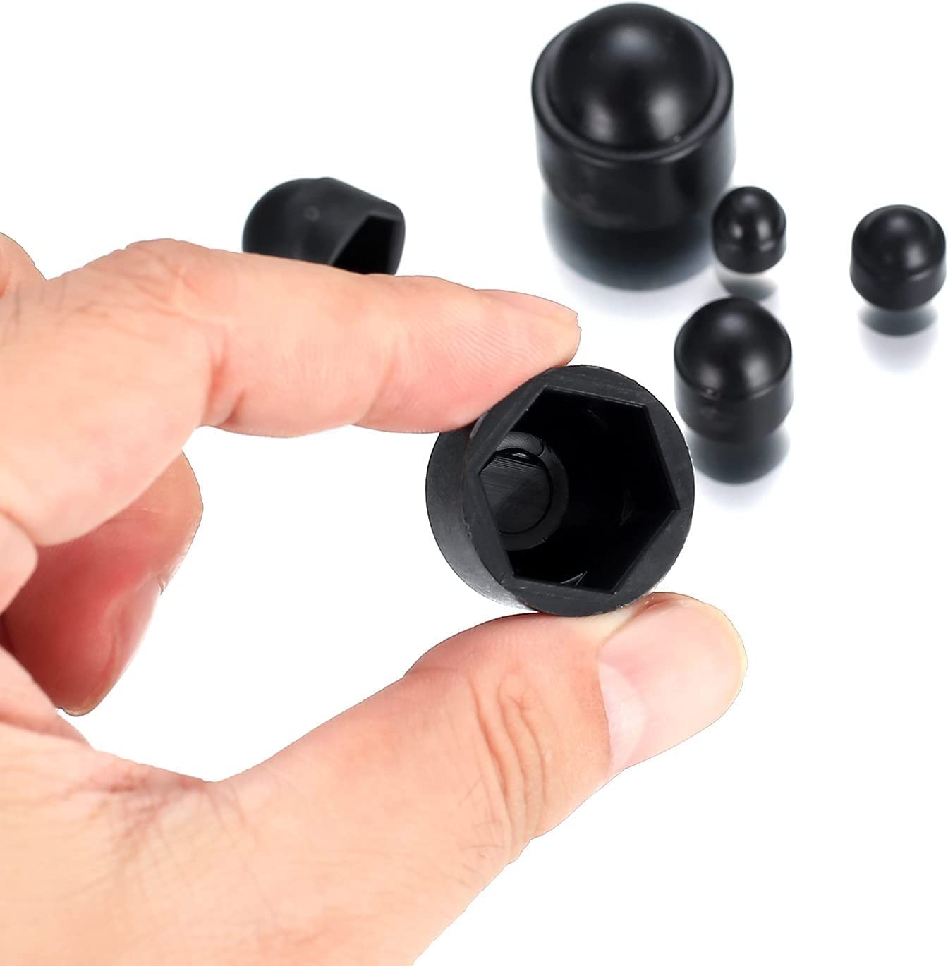 wugongshan 145 Pcs Screws Bolt Covers Caps, Hex Head Dome Bolt Covers, Plastic Bolt Caps, Screw Caps Covers, Hexagonal Screw Bolts Cover Protection Caps for Matching, M4 M5 M6 M8 M10 M12