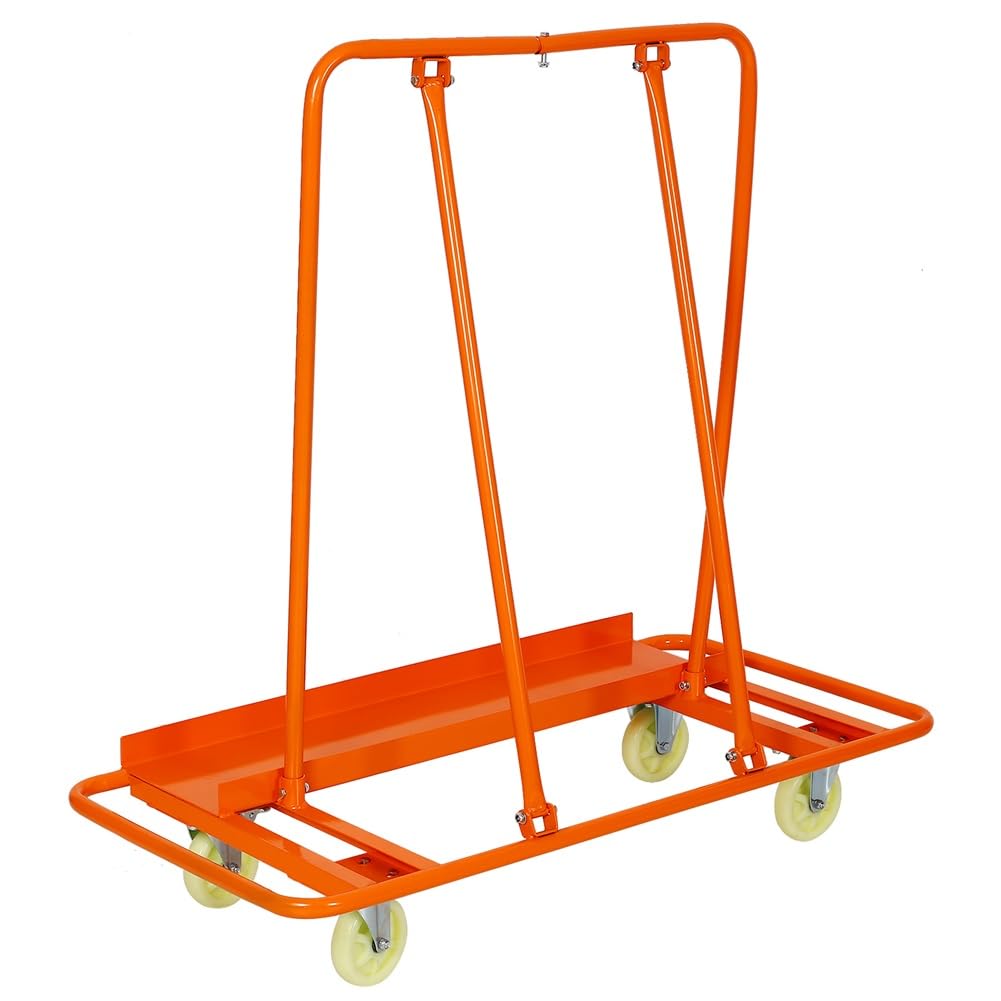 SLifet Drywall Cart, 1600 Lbs/1800 Lbs Load Capacity Drywall Cart Dolly, Drywall Sheet Cart with 5" Casters with Brake, Heavy-Duty Panel Service Cart, for Handling Wall Panel 1600 Pounds