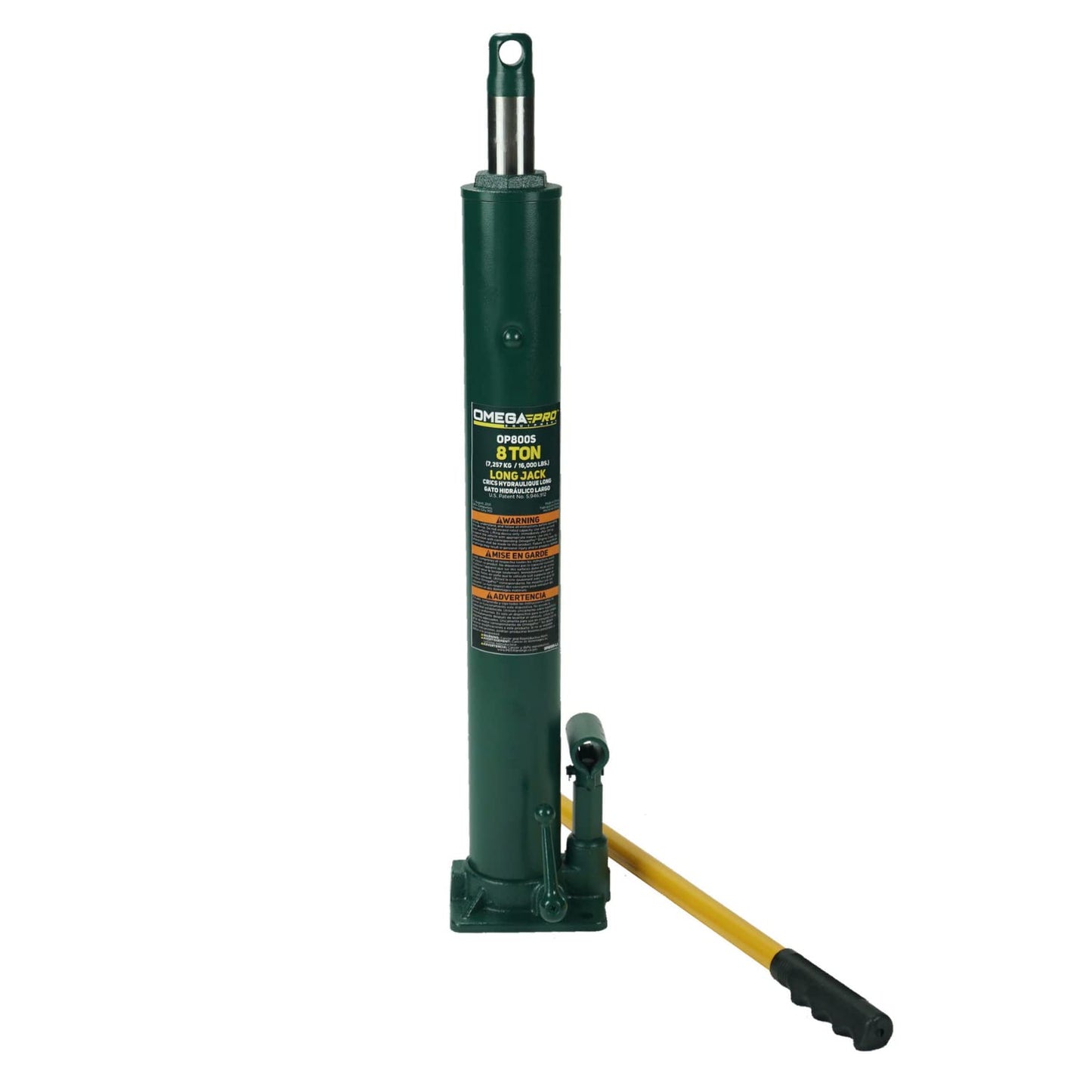 Omega Pro Hydraulic Long Ram Jack - 8 Ton Capacity with Flat Base for Auto Garage Shop,OP800S