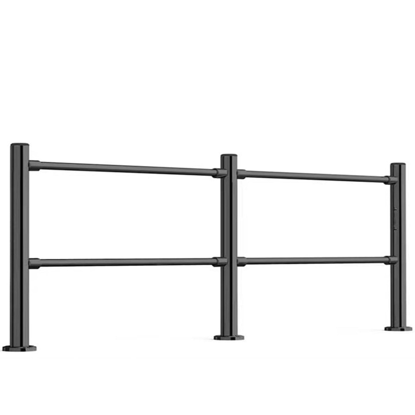 MSHOSAC Supermarket Cashier Counter Safety Gate - One-Way Metal Entrance with Automatic Closing Swing - Spring-Loaded Design for Warehouse & Mall Use (Black, 200x100cm)