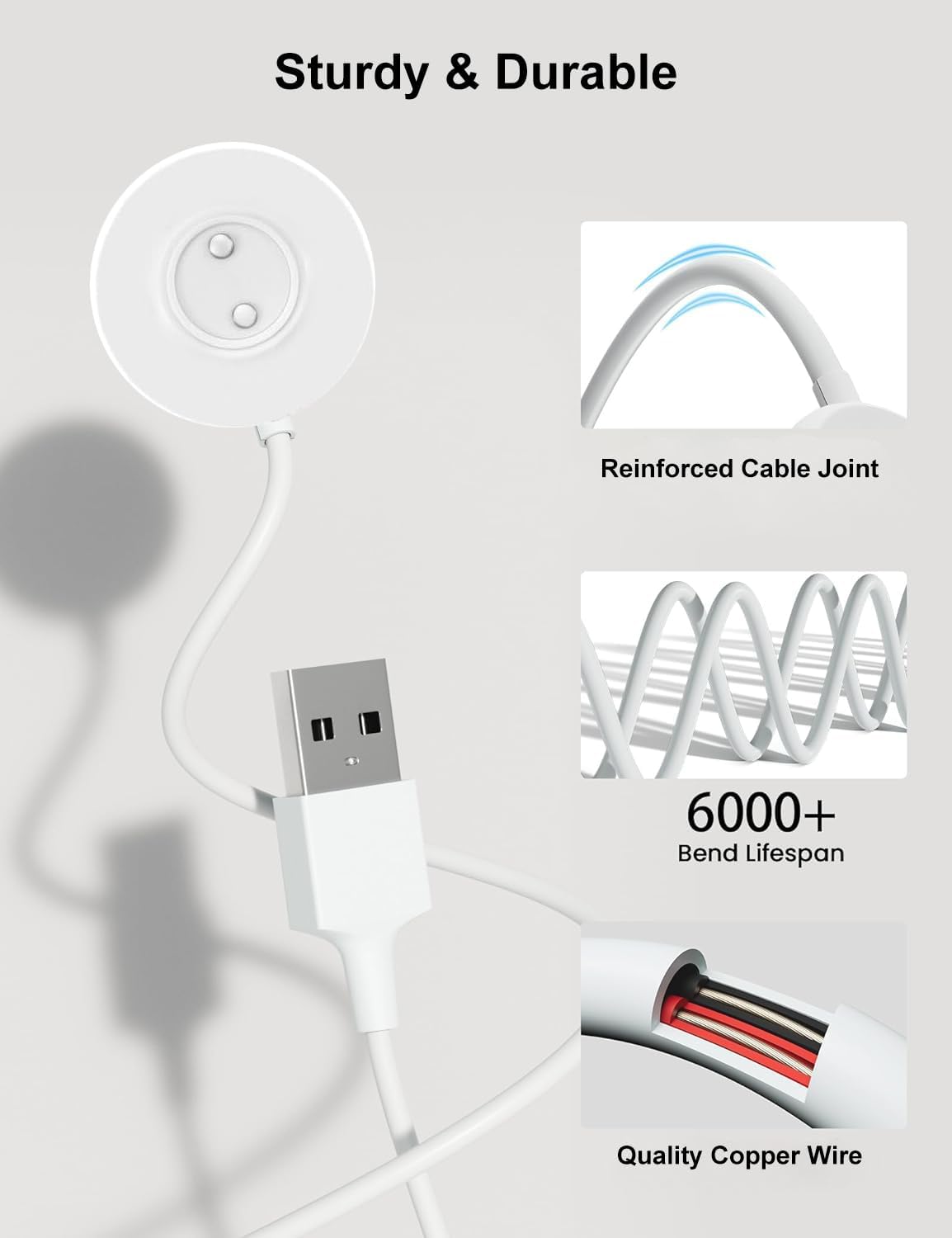 Mailink Rose Charger - Magnetic Charger Replacement - Fast Charging USB Cable Standing Dock Station for Rose Only