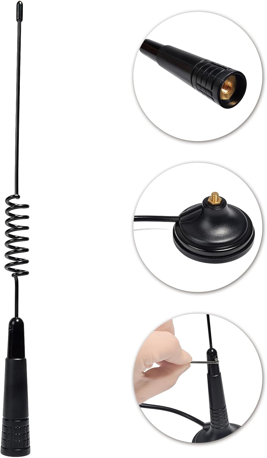 YNIBST 27MHz W/PL259 Magnetic Mount CB Antenna Connector,for Cobra Midland Uniden Radioddity President Truck Vehicle