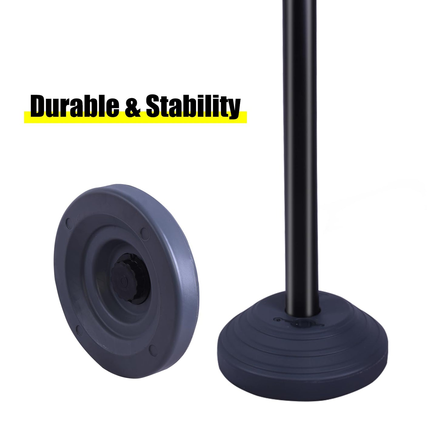 6PACK BESEA Crowd Control Stanchions with 10 FEET Retractable Belts, Water Filled Base Weighted Barriers Black Post