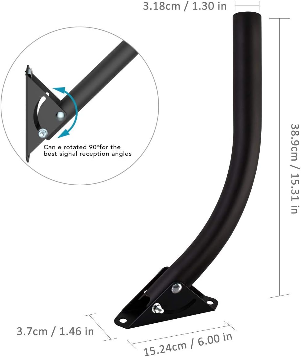 1 Antenna Mount - BY ONE Attic Adjustable Weather Proof Outdoor TV Antenna Mounting Pole Universal Mount Brackets