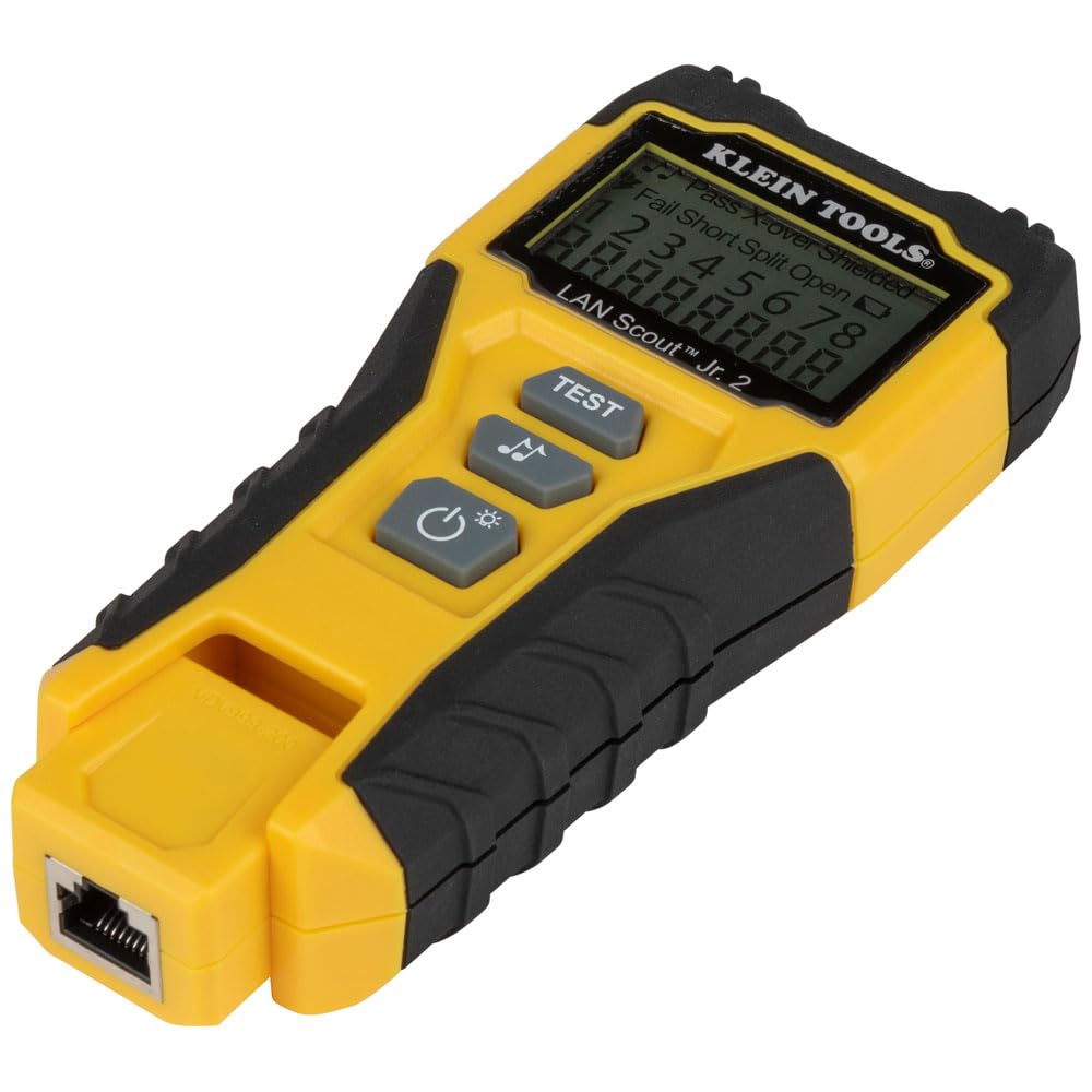 Klein Tools VDV526-200 Cable Tester, LAN Scout Jr. 2 Ethernet Tester for CAT 5e, CAT 6/6A Cables with RJ45 Connections