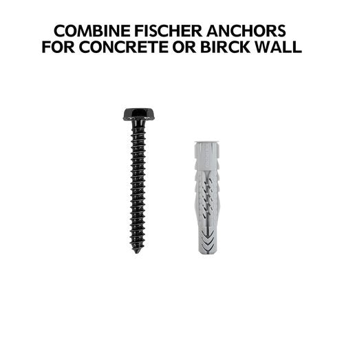 Mounting Dream Lag Bolt Kit - M8 Lag Bolt for Wood Studs & Fischer Anchors for Concrete Walls | Includes Allen Key & Bubble Level