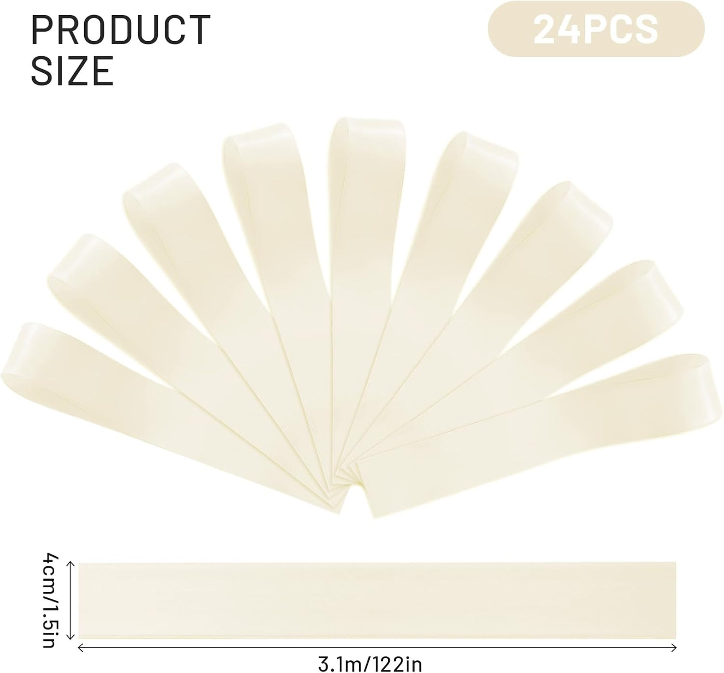 Regine Switzerland Wedding Chair Decorations - 24 Pcs Ivory White Satin Bows for Elegant Events