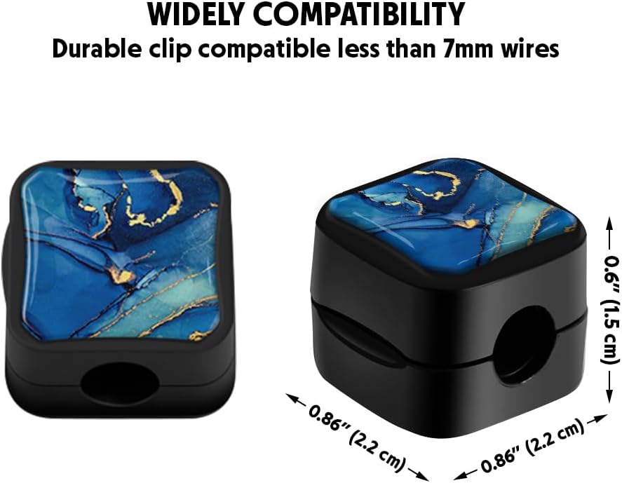 WIRESTER 5 Pack Magnetic Cable Clips, Under Desk Cable Management, Phone Cord Organizer for Nightstand, Adhesive Wire