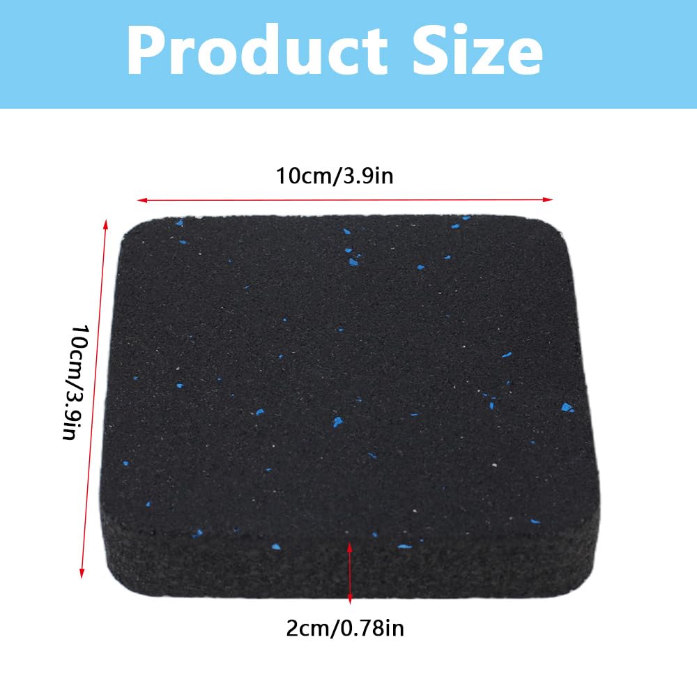 6 Pack Exercise Equipment Mat, 4 x 4 x 0.8 Inch Anti-Slip Treadmill Mats for Carpet Protection, Noise Reduction, Washing Machine Pads, Anti Vibration Rubber mats for Stationery Bike, Rowing Machine