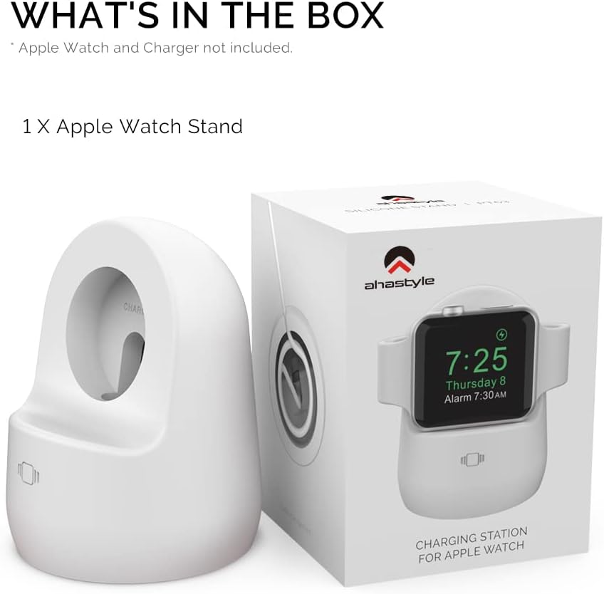 AHASTYLE 3, 2, SE3, SE2, 11 10 9 8 7 6 5 4 3 2 1 (49/46/45/44/42/41/40/38mm), iWatch Stand Silicone Charging Dock