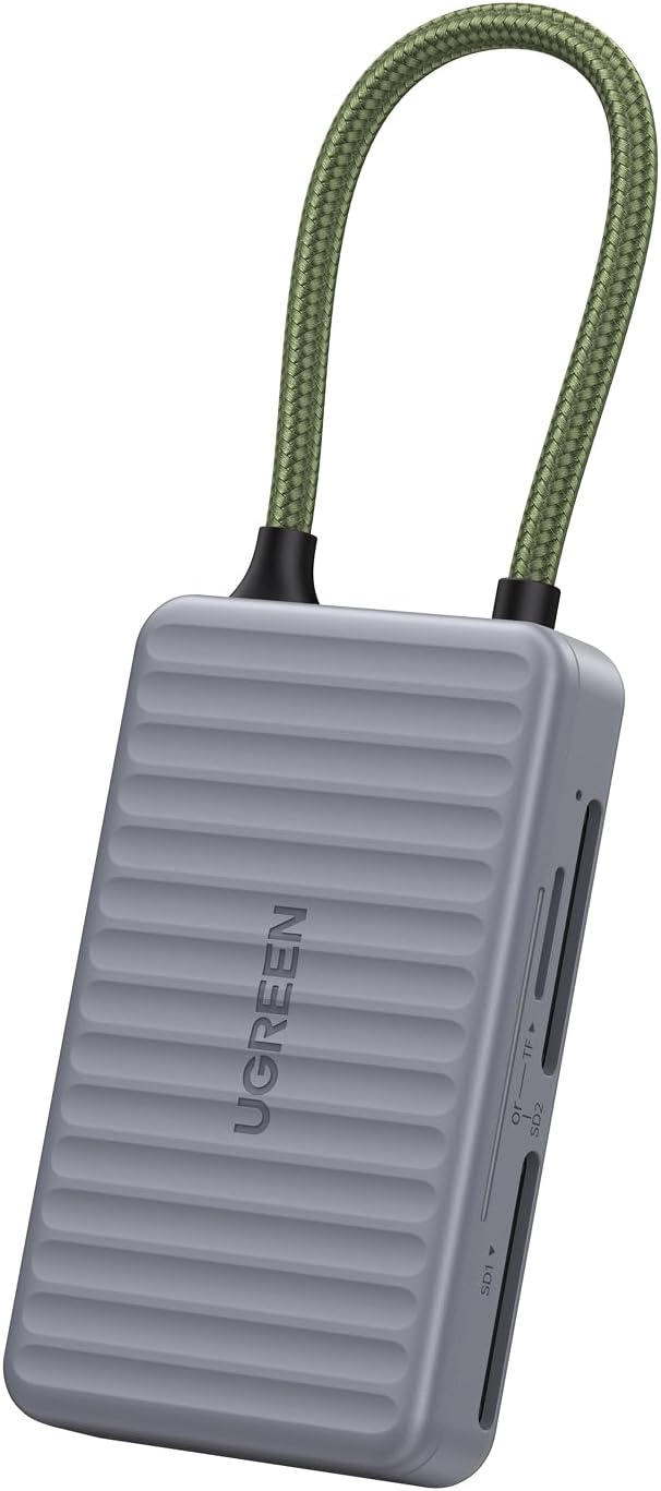 UGREEN 4 16 15, USB C SD Card Reader with SD Card Holder, High-Speed Memory Card Reader Adapter with Card Storage Case