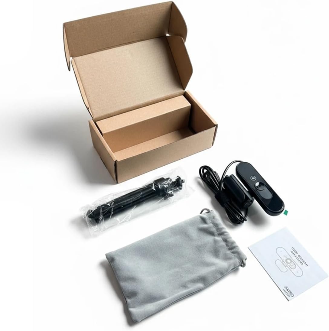 Aurolumiz 4K Webcam UHD with Autofocus Lens, Crystal Clear Microphone, Privacy Cover, Extendable Tripod, for PC,Laptop