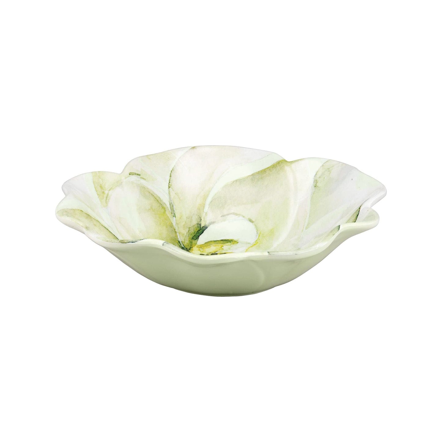 UPware 12 Piece Magnolia Melamine Dinnerware Sets, Outdoor Dishes Set, Plates and Bowls Sets, Service for 4, Green