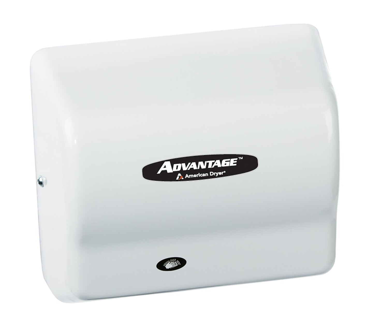 American Dryer AD90 Advantage ABS Standard Automatic Hand Dryer, 1/8 HP Motor, 100-240V, 5-5/8" Length x 10-1/8" Width x 9-3/8" Height, White