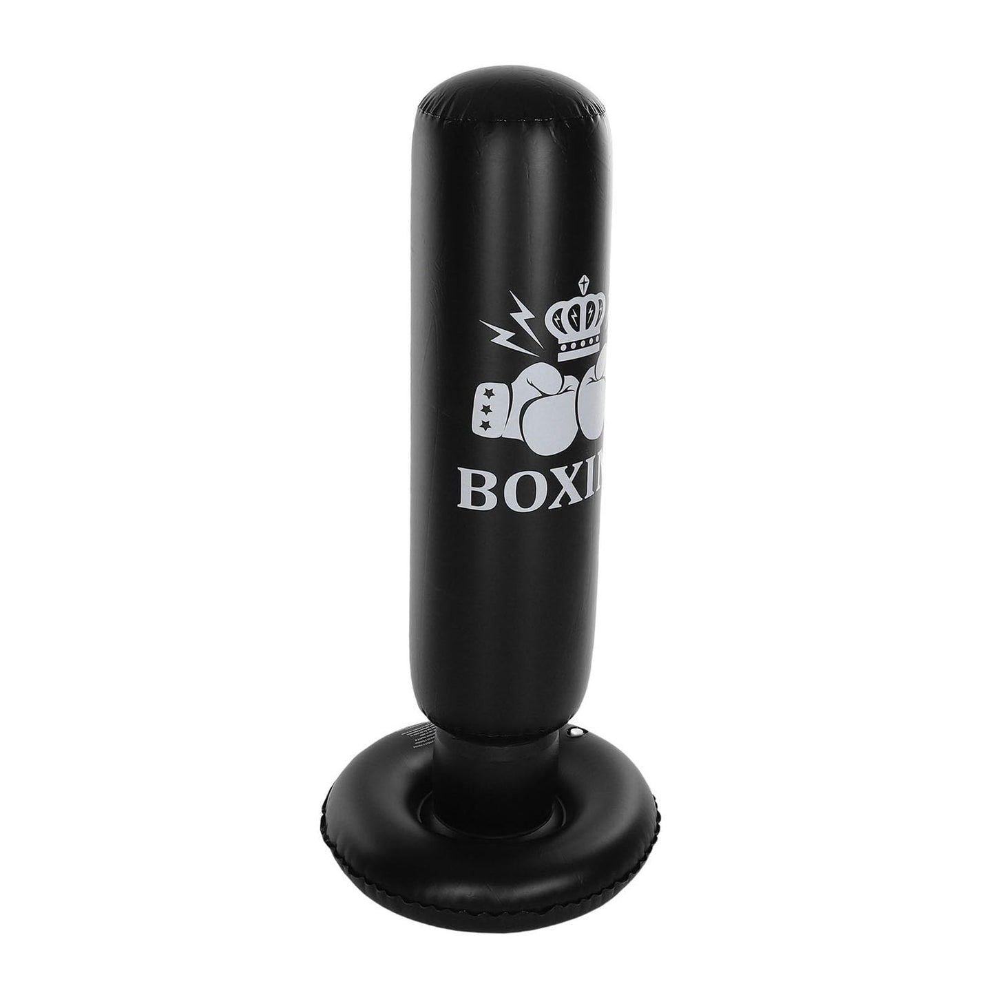 ALIESTFDNO Punching Bag Boxing Bag Kids Punching 63in Inflatable Freestanding Dummy, Foldable Boxing Equipment Toy for Karate Taekwondo MMA Training Indoor Outdoor (Black)