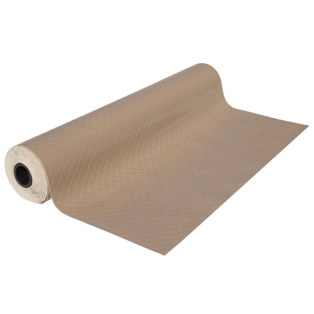 Rubber-Cal Coin Grip Metallic PVC Flooring, Silver, 2.5mm x 4' x 25' (03-W265-S-25)