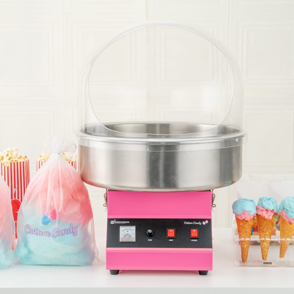 Restaurantware COVER ONLY: Hi Tek 21 x 13 Inch Cover For 21 Inch Cotton Candy Machine 1 Durable Candy Floss Machine Cover - Machine Sold Separately Handy Cut Out Acrylic Cotton Candy Dome Cover