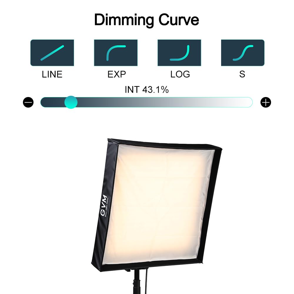 GVM 200W Flexible Led Panel Light Mat with Bluetooth Control, RGB Video Light with Softbox, 2000K-10000K Foldable Photography Light, 16 Kinds Lighting Scene, 1400pcs Led Beads, 23.62 * 23.62 inch