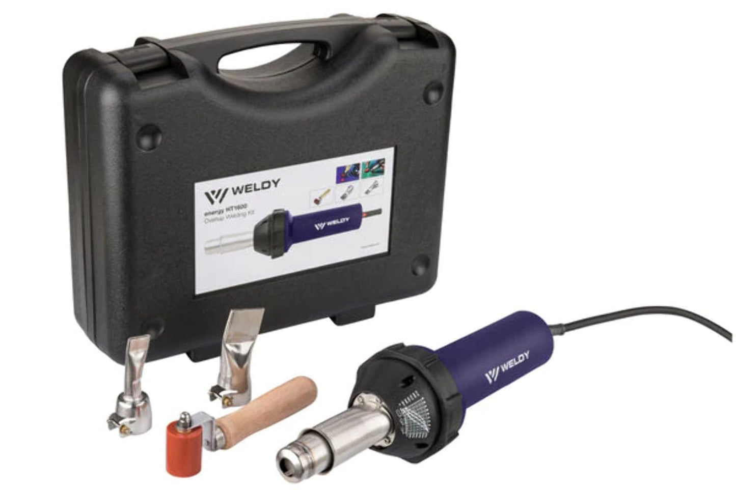 Weldy 1600W Hot Blast Torch Overlap Air Welding Gun Welder Pistol Tool Hot Air Gun(120 Voltage and flat nozzle)