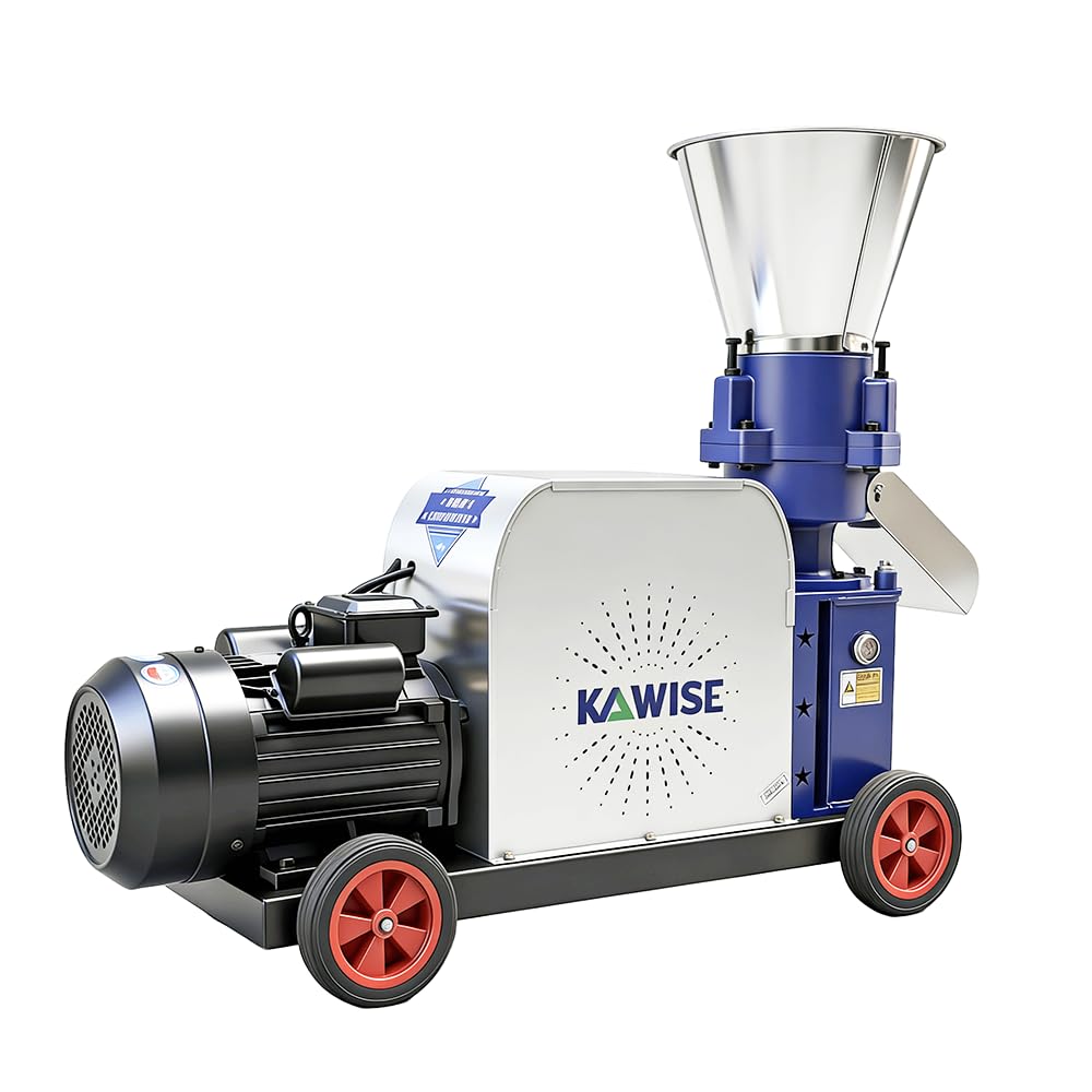 160 Feed Pellet Machine 5.5 kW 110V 60Hz US Voltage Three Roller Flat Die 4 mm Disc 100 to 200 kg per Hour for Chicken Duck Goose Pig Rabbit Feed