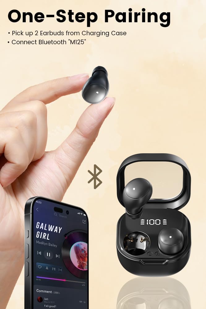 CuiSuto Invisible Mini Sleep Earbuds Wireless Bluetooth, Ultra-Light Comfort Fit Sleep Headphones for Side Sleepers