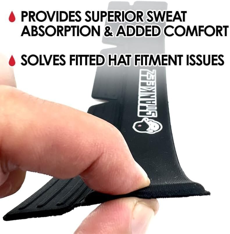 Stankeez Hat Liners - Reusable Sweat Shields for Hats - Hand Washable & Non-Adhesive - Black