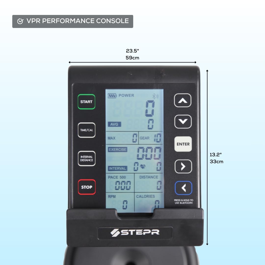 STEPR Rower XL VPR, Air Resistance Rower with Patented VPR Air Resistance Technology, Full-Body Ergometer