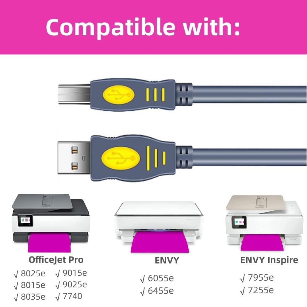 Vay Forwarg 2.0 2.0 5FT Printer Cable USB A to USB B Printer Dedicated Cable Male to Male Gray Suitable for Inkjet