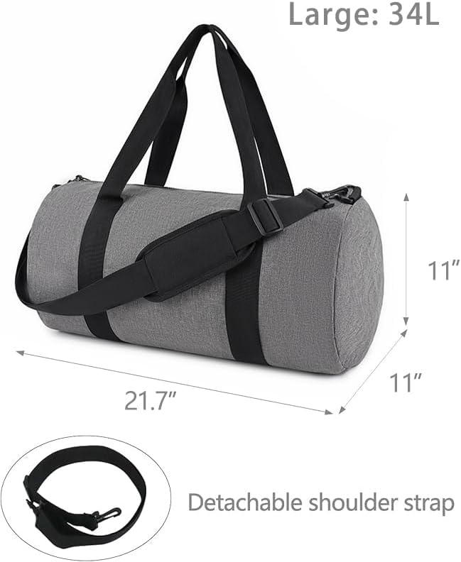 Small Gym Bag Duffel Bag for Women Men Fitness Sports Bag Workout Adjustable Detachable Shoulder Strap Lightweight Carry on Travel Duffle Bag