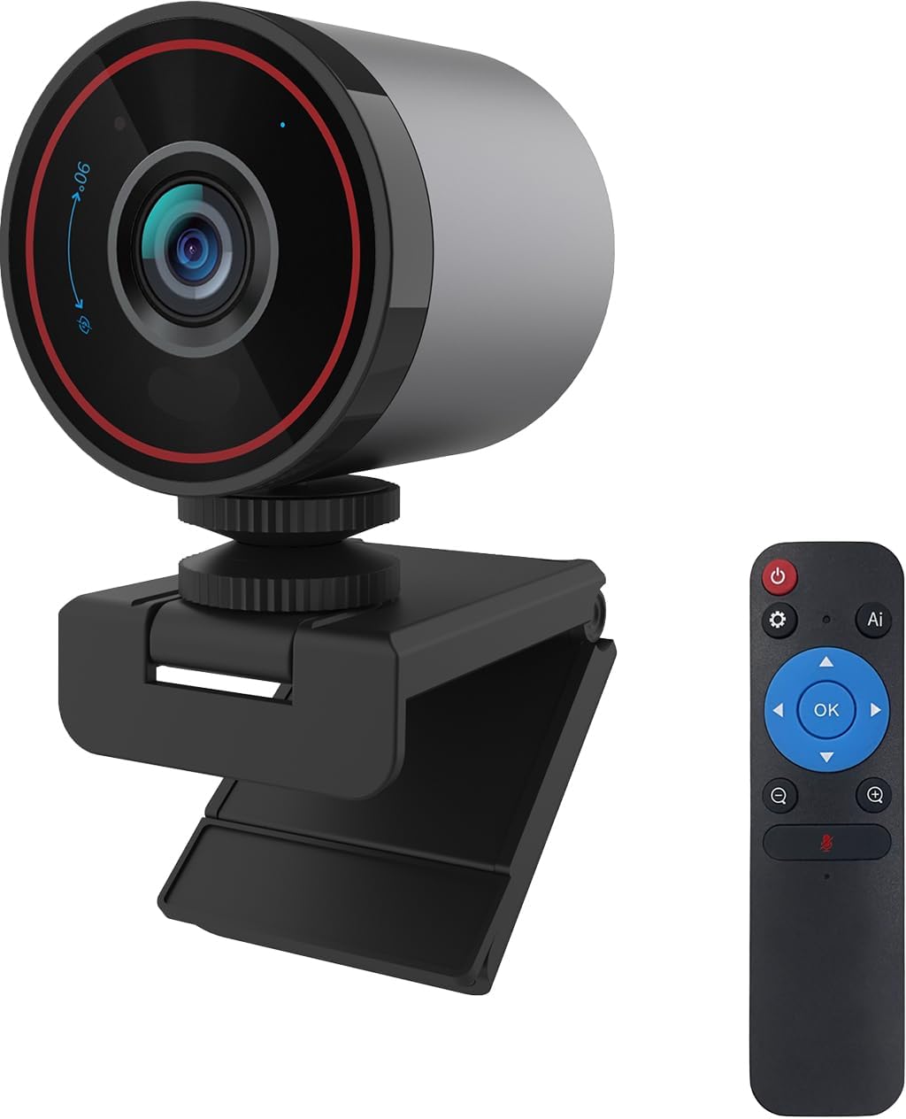 CIRICO L52 4K 1080P 60FPS, 90 UltraCam Webcam, FOV, AI Framing, Remote Control, Privacy Cover, Noise-Canceling Mic