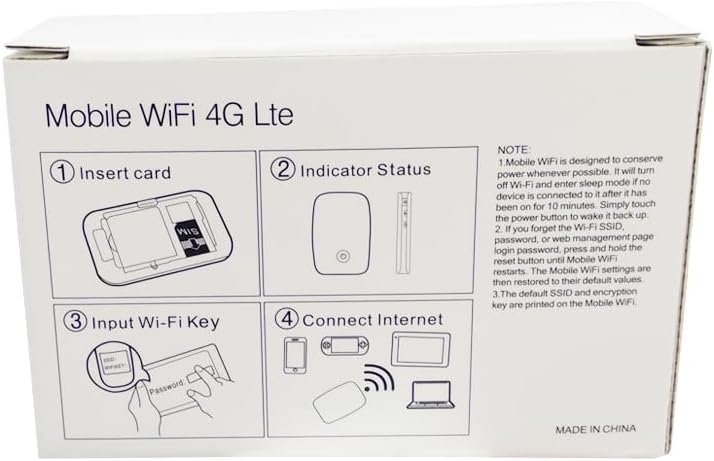 WDINLY 4G 2G 10 Portable WiFi Hotspot LTE Router - Data SIM Card incluled Devices Connect, SIM Multi-Network Auto