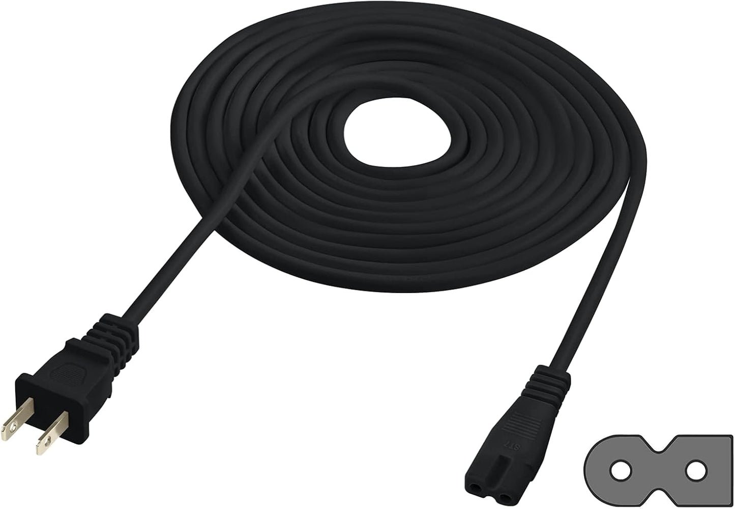 Vebner 17-Foot 2-Prong 17-Foot) Extra Long Polarized Power Cord Compatible with Select Vizio, Insignia, JVC TV LED