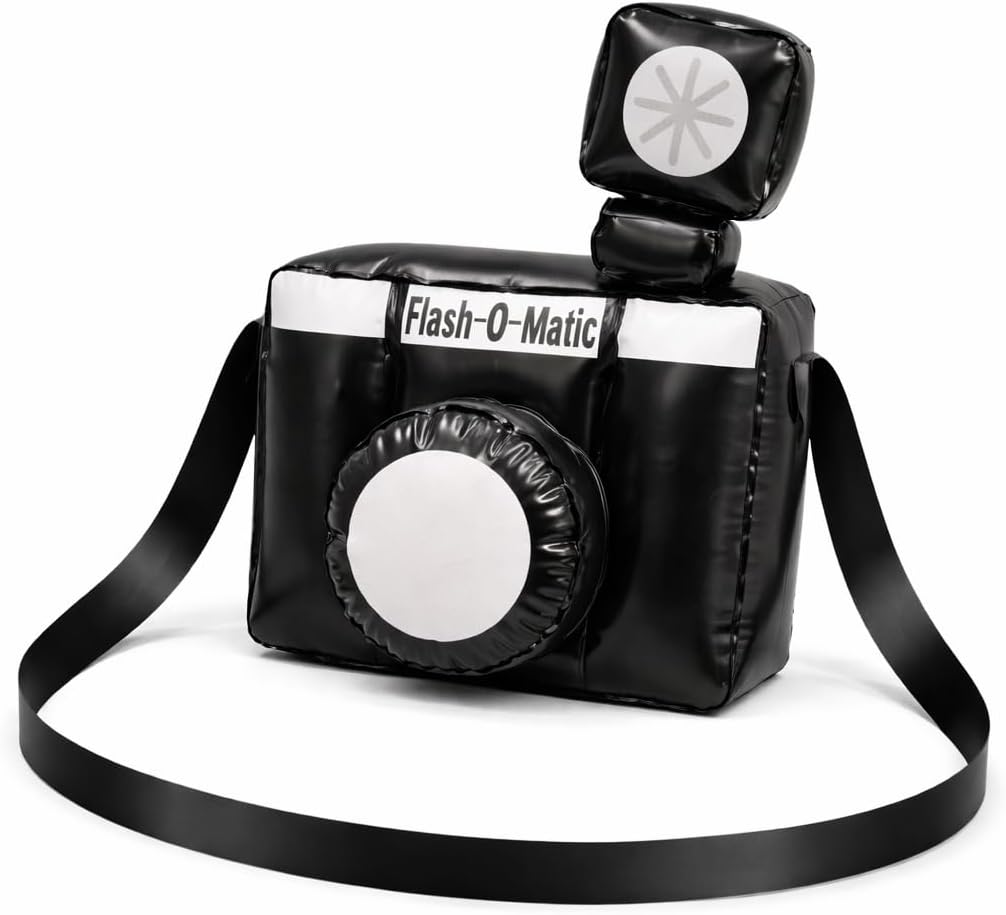 Vaulted Skulls & Co 10H 7.5W 5.5D Inches Inflatable Camara | Large Inflatable Clown Camera | Paparazzi & Photobooth