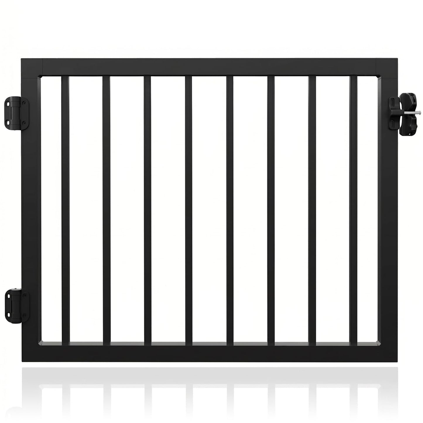 BH Railing 36" H x 40" W Heavy Duty Aluminum Picket Gate Kit – Modern Minimalist Design, AAMA 2604 Powder-Coated Textured Black, Rust & Corrosion Resistant, Maintenance-Free, Easy Installation
