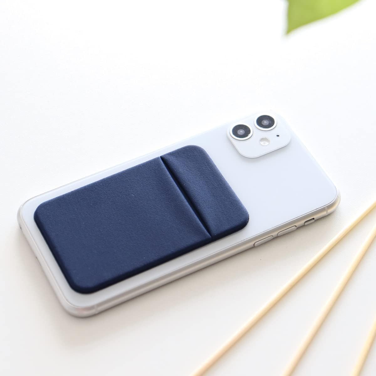3Pack Galaxy-2Black+1Navy Cell Phone Card Holder Pocket for Back of Phone,Stretchy Stick on Wallet Credit Card ID Case